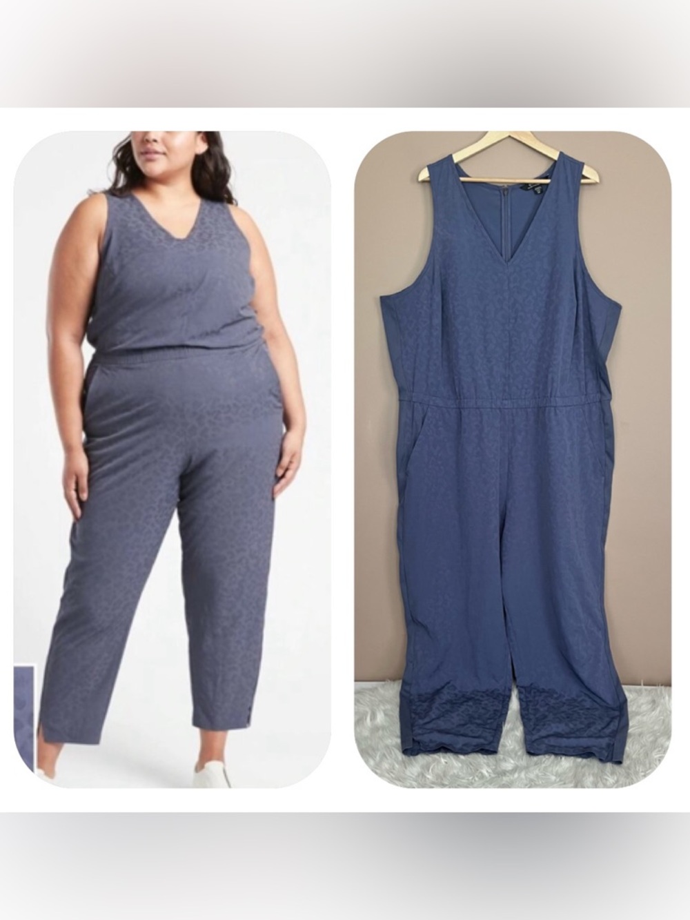 {Athleta} Brooklyn Textured Sleeveless Jumpsuit - Womens 24